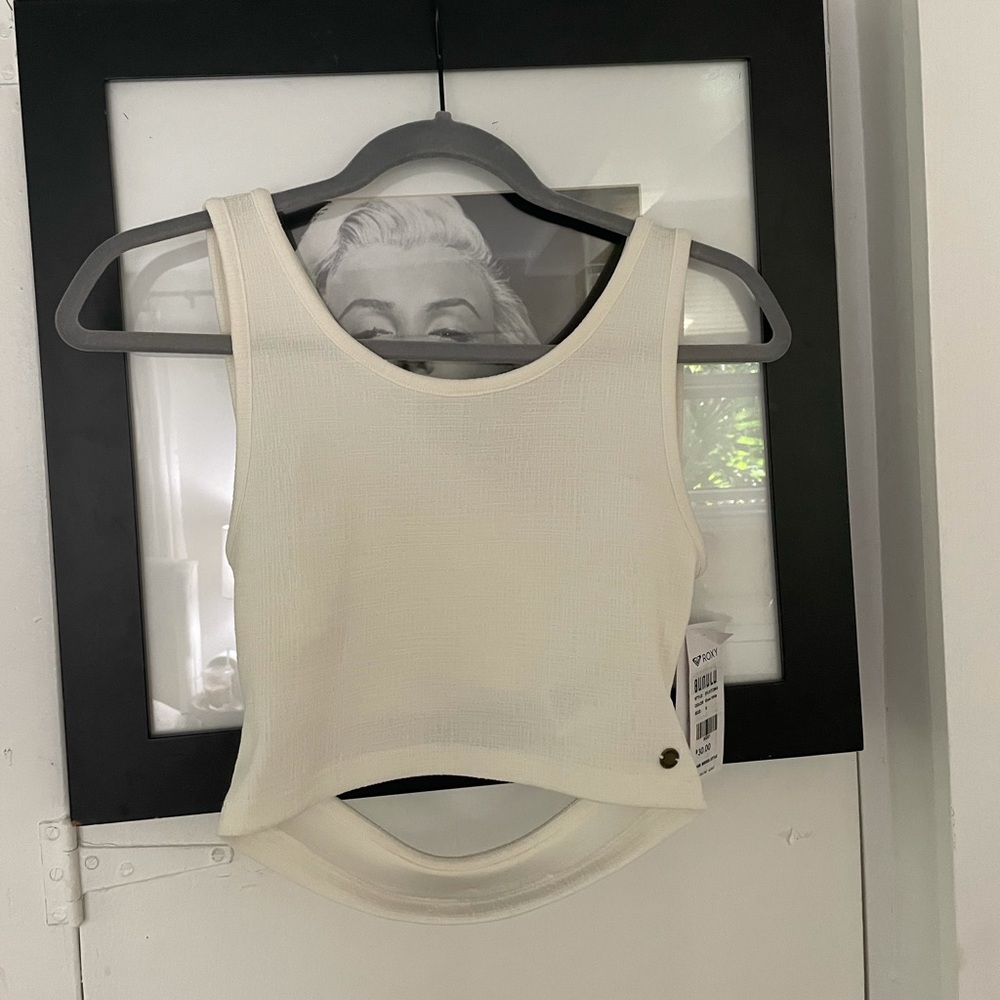 Roxy white crop top